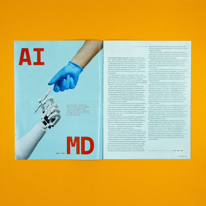 Maax Mono is used to set the AI-feature apart from the regular contents of the magazine.