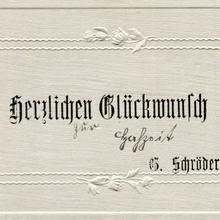 “Herzlichen Glückwunsch” wedding cards (1919)