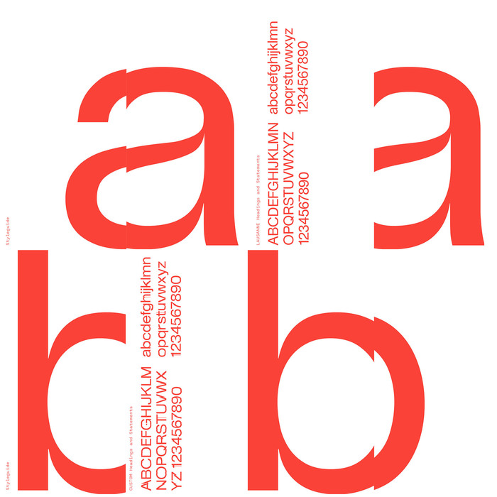 Lausanne is used both in the default state and in a custom sliced version.