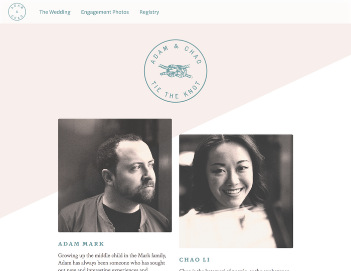 Adam &amp; Chao’s wedding website 1