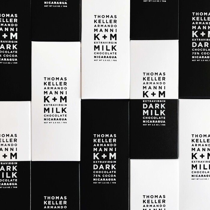 Jennifer Morla, packaging design for K+M chocolates, 2017