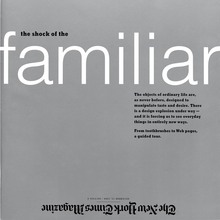 “The shock of the familiar”, <cite>The New York Times Magazine</cite>, Dec 13, 1998