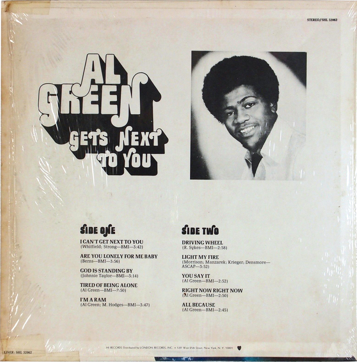 Al Green – Al Green Gets Next to You album art 2