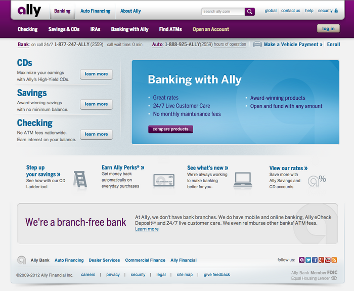 Ally Bank website 1