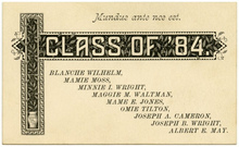 “Mundus ante nos est.” Class of ’84 graduation card