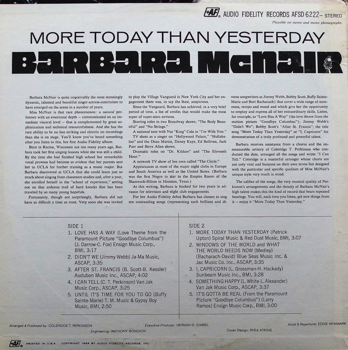 Barbara McNair – More Today Than Yesterday album art 2