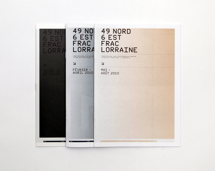 Exhibition catalogs for FRAC Lorraine in Metz, France. Nik Thoenen, 2006–2010.