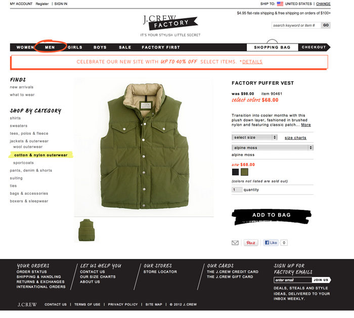 J.Crew Factory website 6