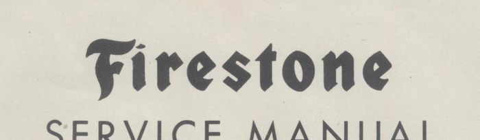Firestone Service Manual and Parts Catalog, 1949.