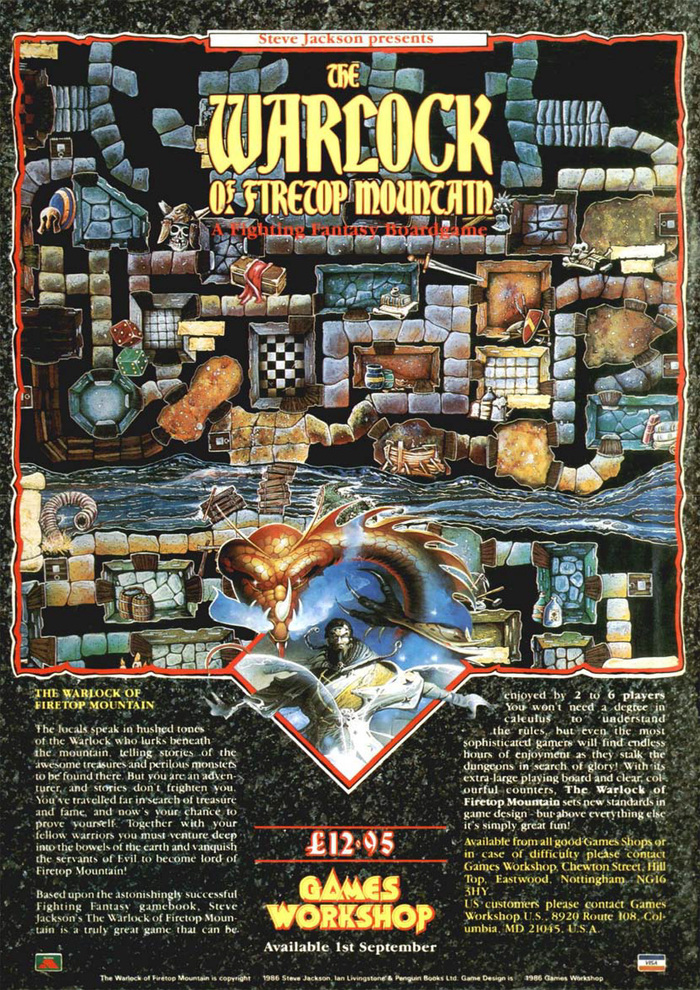 Ad for the board game. Smaller type is in ITC Garamond.