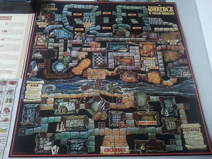 Game board with illustrations by Dave Andrews.