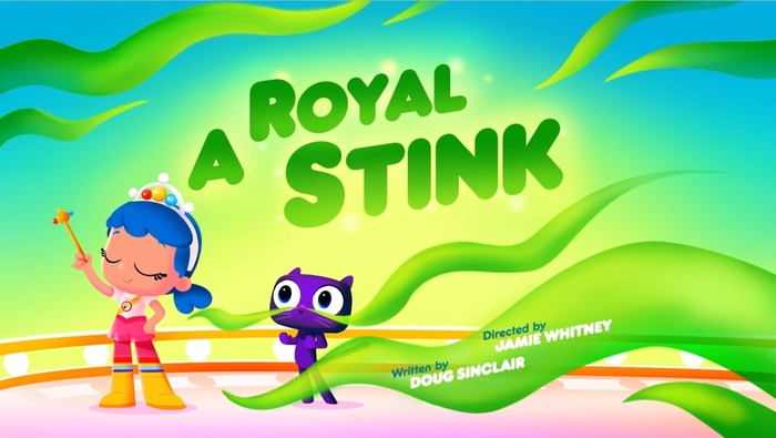 Title card for “A Royal Stink”, the fifth episode in Season 1. Frankfurter here is used with fake small caps.