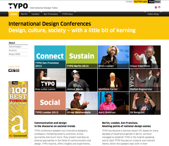 TYPO International Design Talks website 1