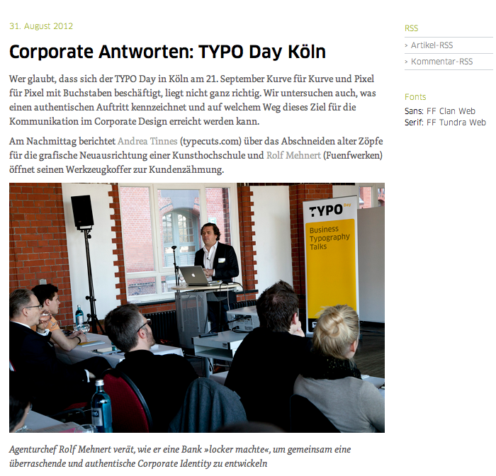 TYPO International Design Talks website 2