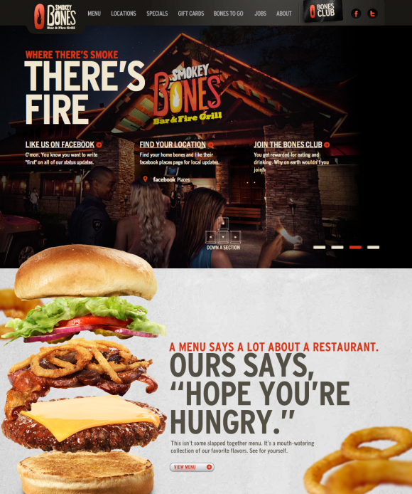 Smokey Bones website 1