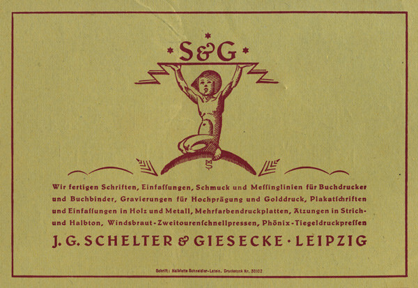 A variation in Typographische Mitteilungen, Vol. 19, Issue 8, August 1922. Illustration signed by MS (Max Salzmann?)