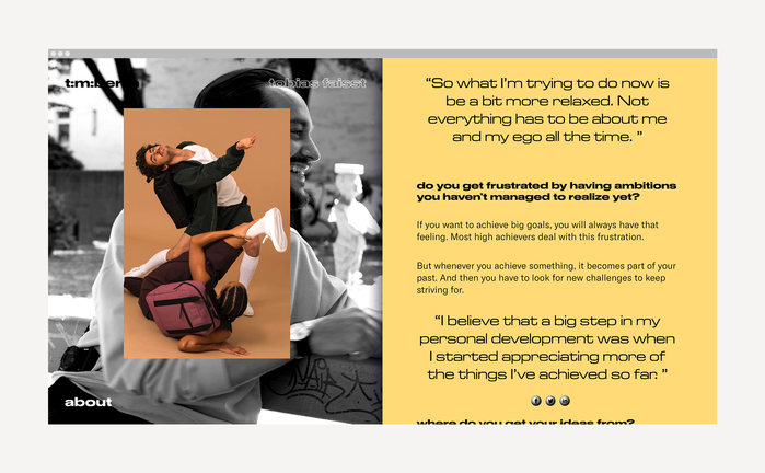 Tobias Faisst with big quotes in  (here a digital version with lowercase).