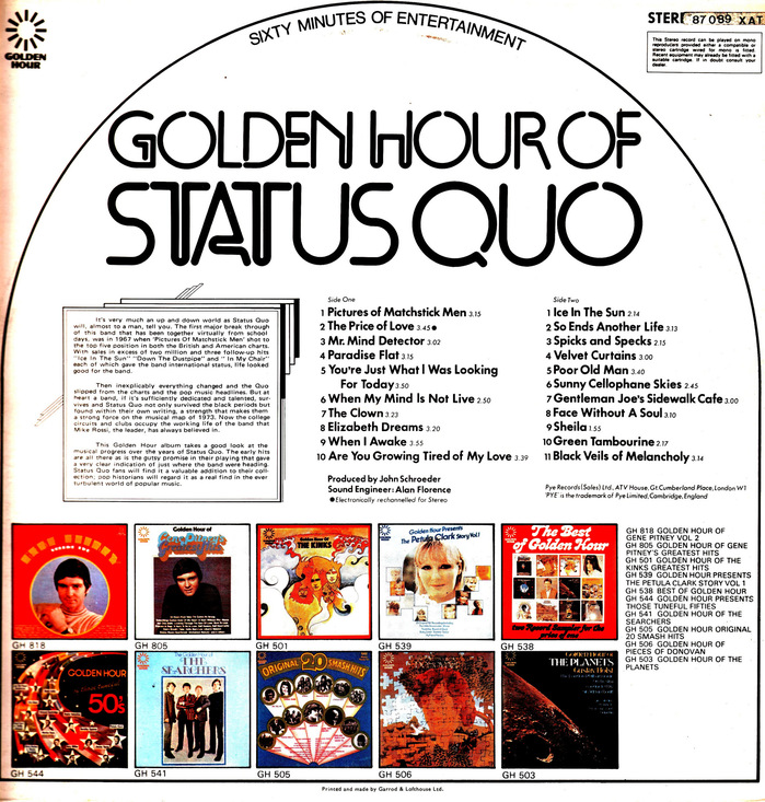 Golden Hour of Status Quo album art 3