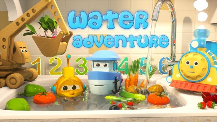 The Water Adventure logo uses a Casual (AJ Palmer) typeface.