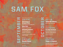 Sam Fox fall events calendar