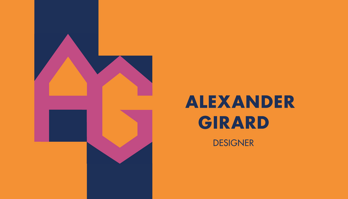 Alexander Girard monogram business card (fictional) 2