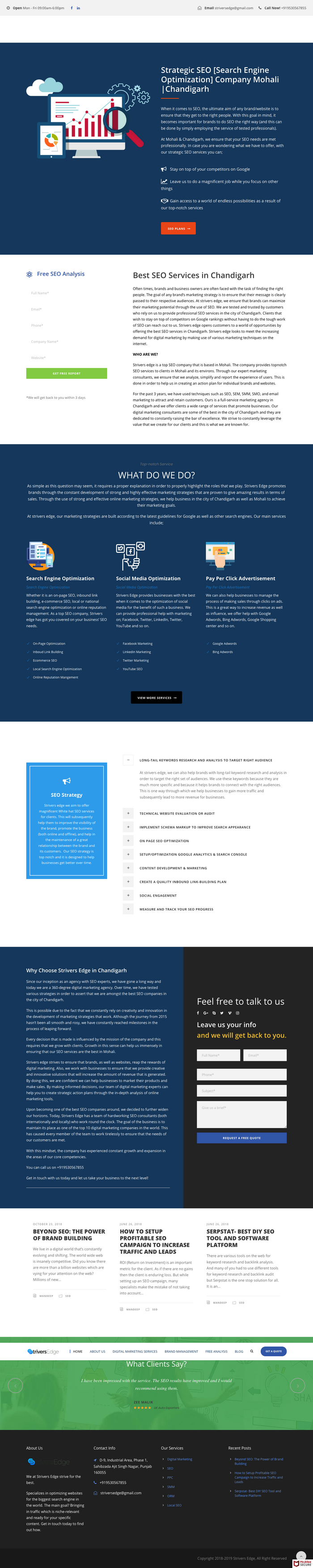 Strivers Edge website 2