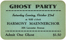 Ghost Party Ticket, Reading,<span class="nbsp">&nbsp;</span>Pa.