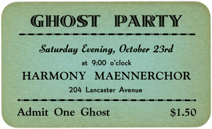 Ghost Party Ticket, Reading,&nbsp;Pa.