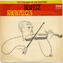 Jascha Heifetz – <cite>Showpieces</cite> album art