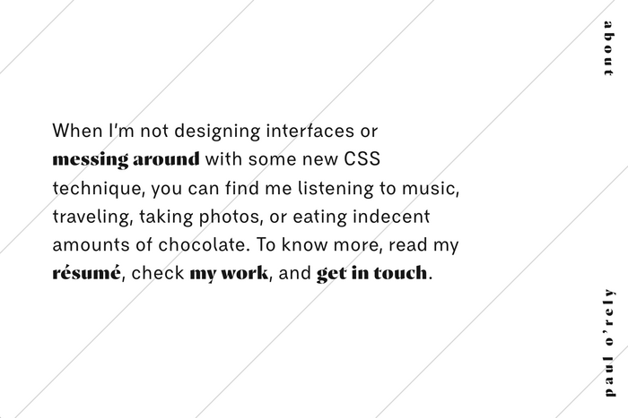Paul O’Rely portfolio website 3