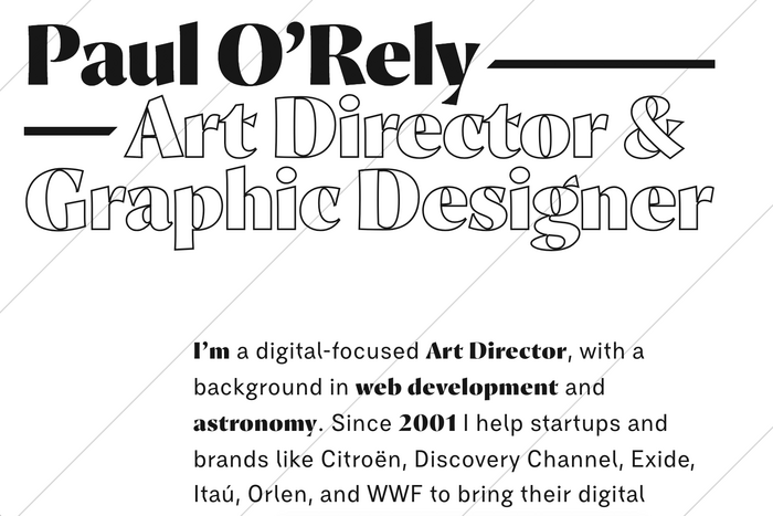 Paul O’Rely portfolio website 2