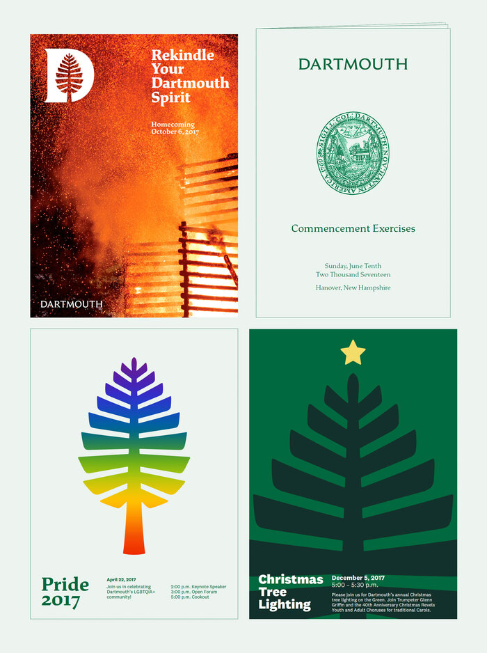 Sample uses from Dartmouth Visual Identity Guidelines