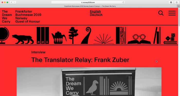 The Dream We Carry / Norway 2019 website 1