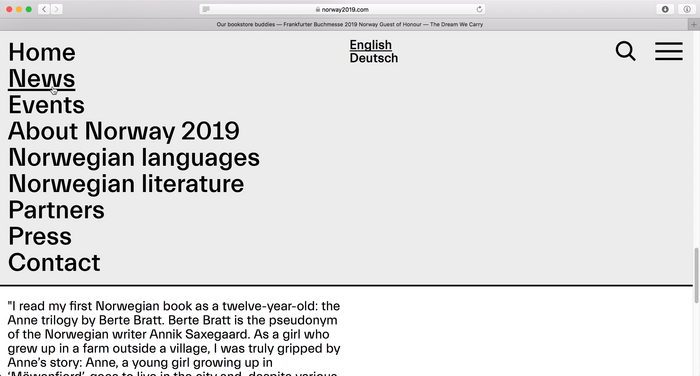 The Dream We Carry / Norway 2019 website 3