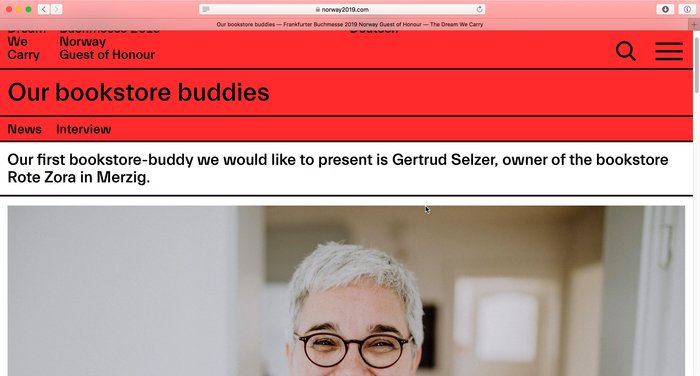The Dream We Carry / Norway 2019 website 2