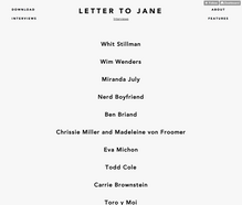 <cite>Letter to Jane</cite> Website