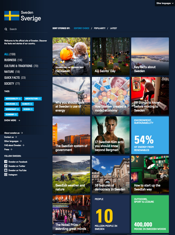 Sweden.se is the official site of Sweden.