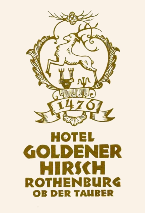 Another undated luggage label for the same hotel, using three sizes of the Neuland series (14, 20, 10pt).