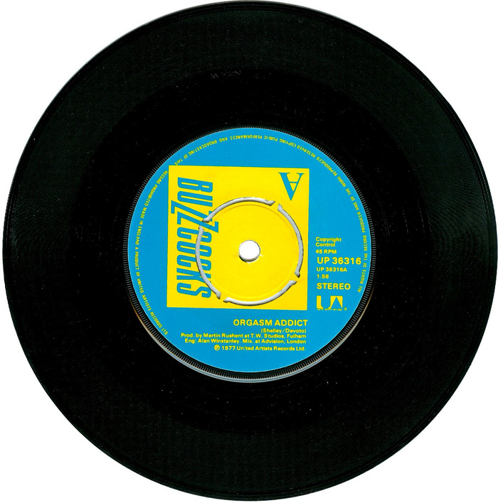 7″ record with small print on the label  in .