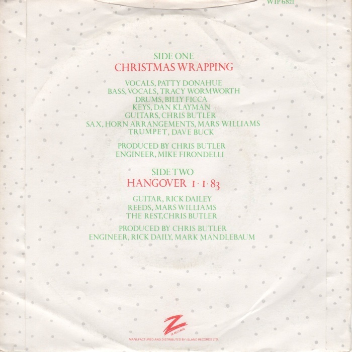 “Christmas Wrapping” / “Hangover 1/1/83” – The&nbsp;Waitresses 2