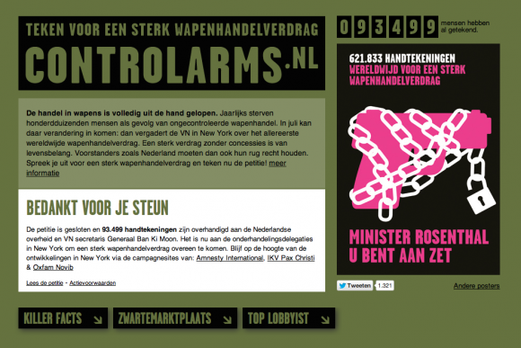 Controlarms.nl activist website 1