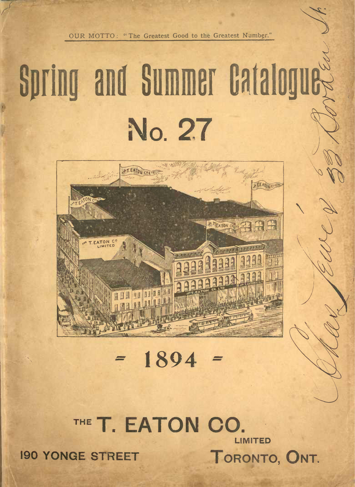 Eaton’s Spring and Summer Catalogue No. 27 1