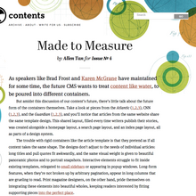 <cite>Contents</cite> Magazine