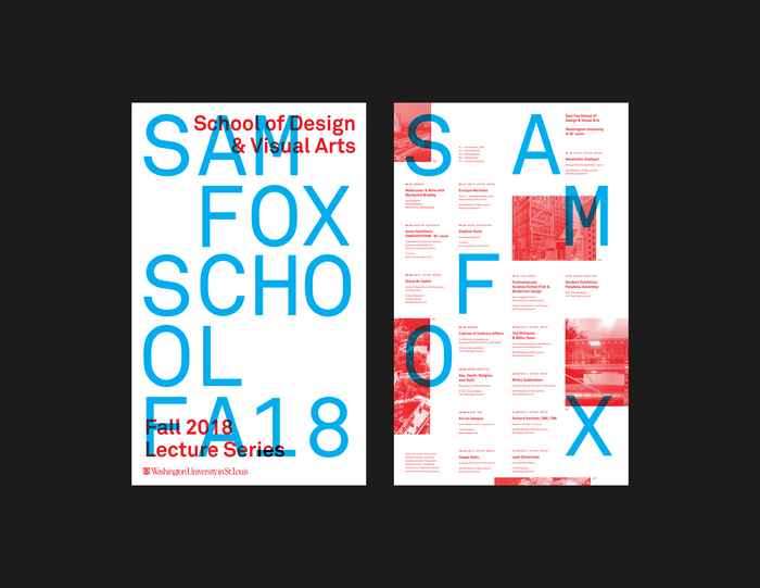 Fall 2018 lecture series poster, Sam Fox School of Design &amp; Visual Arts 2
