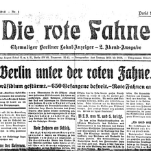 <cite>Die Rote Fahne</cite>, #1 (9 Nov 1918) and #16 (16 Jan 1919)