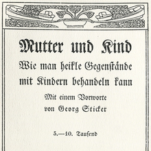 <cite>Mutter und Kind</cite> title page