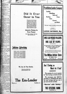 <cite>The Era-Leader:</cite> ad for advertising