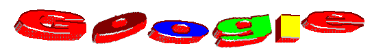 Initial Google logo from Sep. 15, 1997 to Sep. 27, 1998, reportedly created by co-founder Sergey Brin using GIMP. The font appears to be a heavily distorted Arial Black.