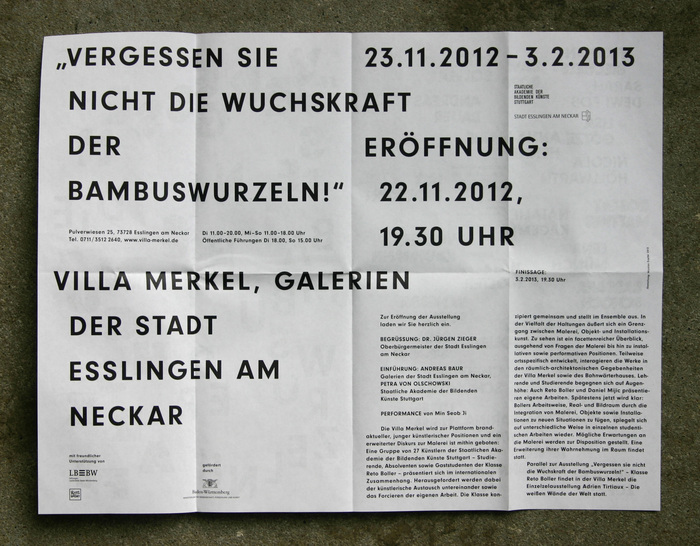 Invitation poster for „Vergessen Sie nicht die Wuchskraft der Bambuswurzeln!“ 4