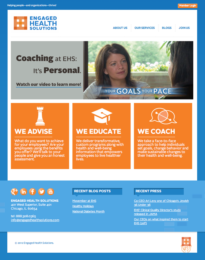 Engaged Health Solutions website 1
